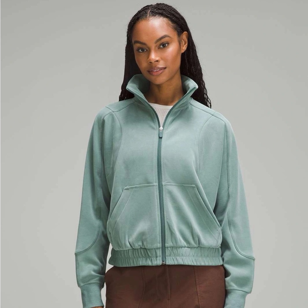 Lululemon Brushed Softstreme Funnel-Neck Zip Up - Medium Forest - 6